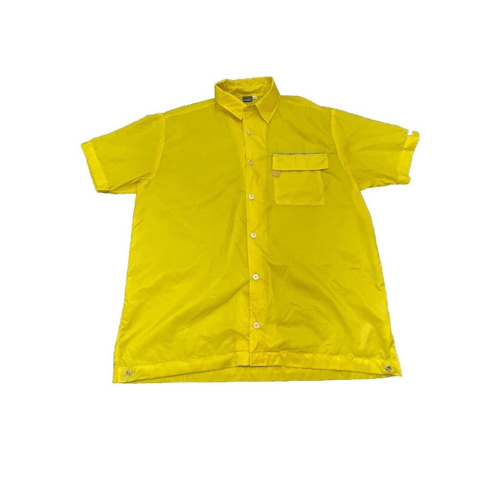 Vintage 90'S FRESHJIVE Seditionary Movement Button Front Sz L Skate Surf Yellow